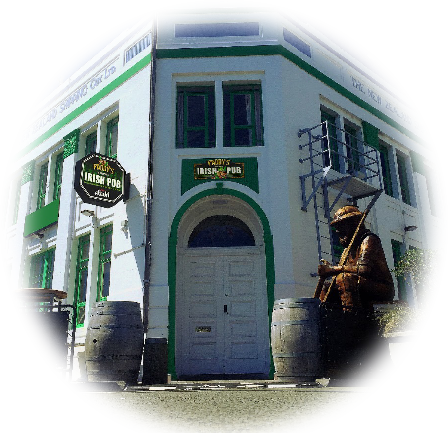 Paddy's Irish Pub Paddy's Irish Pub building in Ahuriri, Napier, viewed from outside